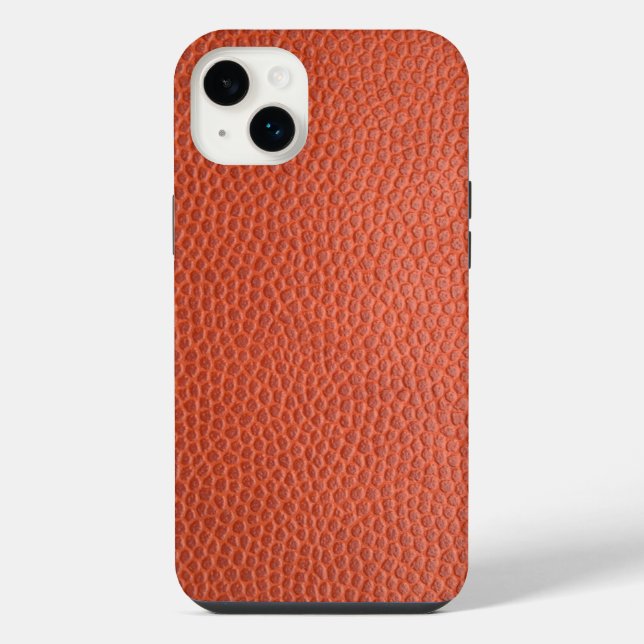 Faux Orange Leather. Personalised iPhone Case (Back)