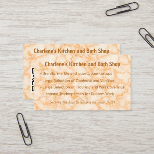 Faux Orange Marble Business Card