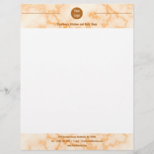 Faux Orange Marble Letterhead