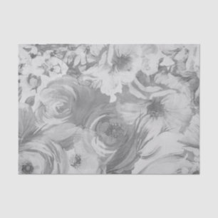 Faux Painted Floral   Black & White Tissue Paper
