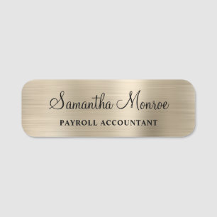 Faux Pale Gold Foil Name Tag