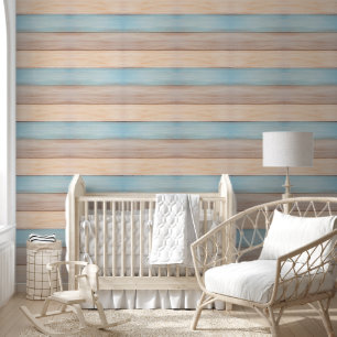 Faux Pastel Coloured Wood Panels Wallpaper