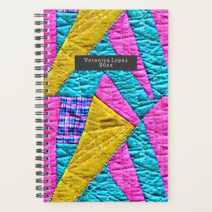 Faux Patchwork Quilt Boho Folk Art Inspired  Planner