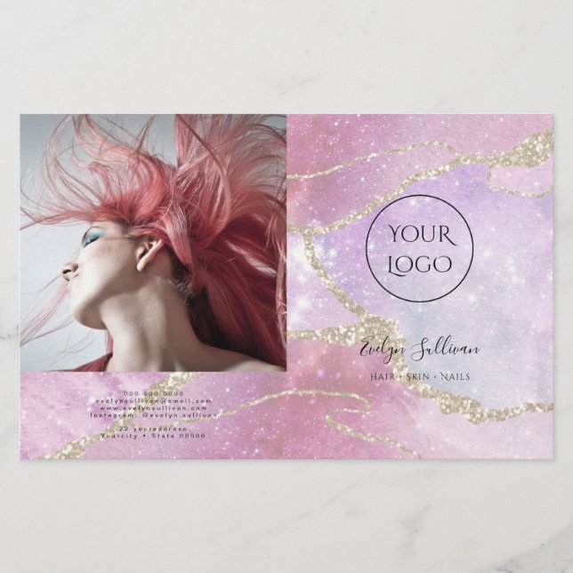 faux pearlescent effect bifold brochure (Front)