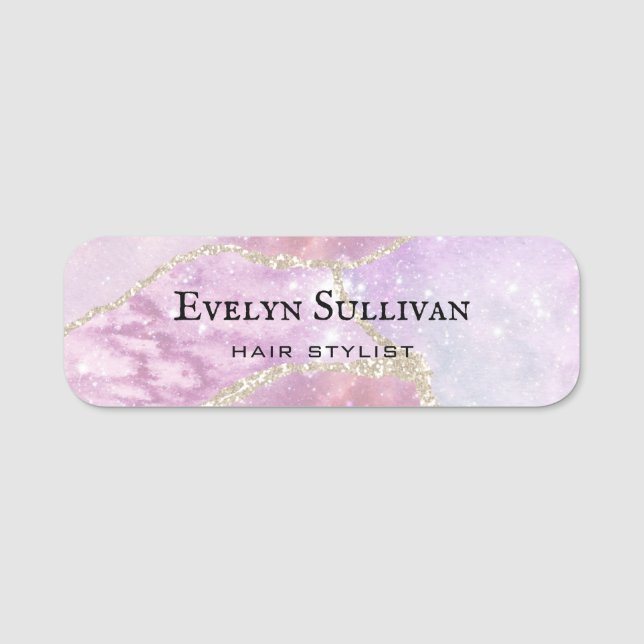 Faux Pearlescent Effect Name Tag (Front)