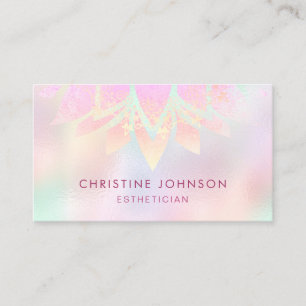 faux pearlescent pastel colours business card
