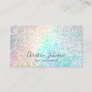 FAUX pearlescent rainbow sequin Business Card