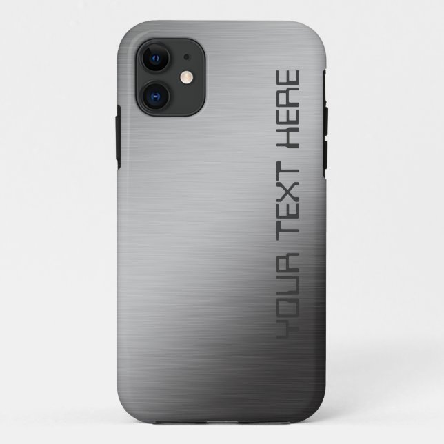 Faux Personalised Brushed Metal Look Case-Mate iPhone Case (Back)