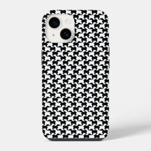 Faux pied-de-poule with Dogs 1 iPC iPhone 14 Case
