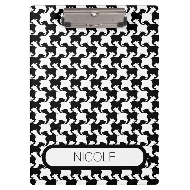 Faux pied-de-poule with Dogs fashion Clipboard 1 (Front)