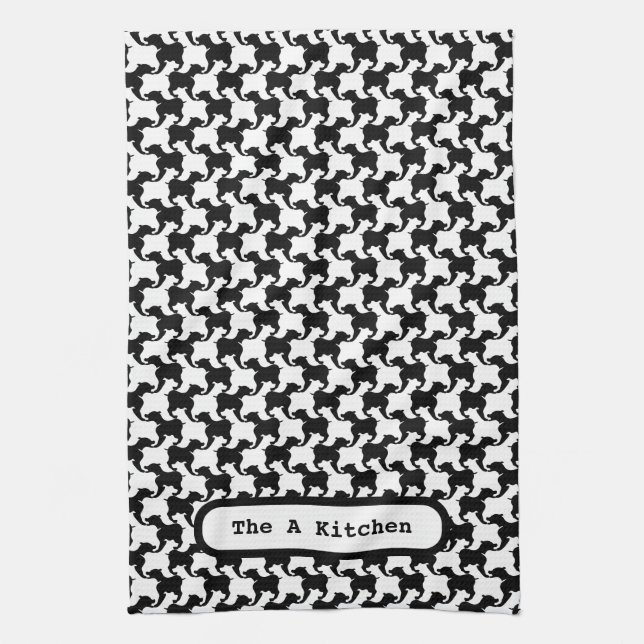 Faux pied-de-poule with Dogs fashion K Towel 1 (Vertical)