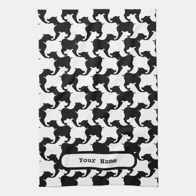 Faux pied-de-poule with Dogs fashion K Towel 2 (Vertical)