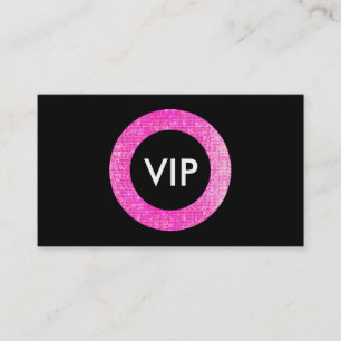 Faux Pink and Black Sequin Beauty Salon VIP Business Card