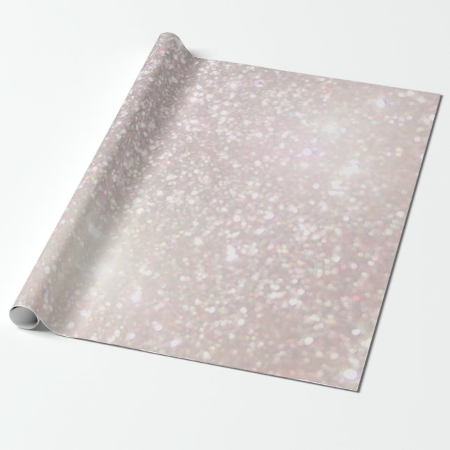 FAUX pink champagne glitter Wrapping Paper (Unrolled)