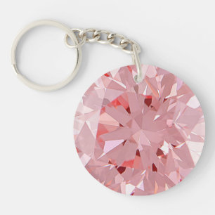Faux Pink Diamond Acrylic Keychain