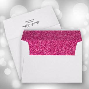 Faux Pink Glitter 5 x 7 Envelope