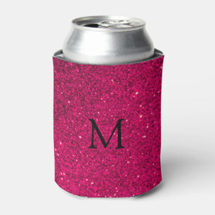 Faux Pink Glitter Can Cooler