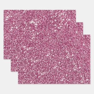 Faux Pink Glitter Texture Look-like Graphic Wrapping Paper Sheet