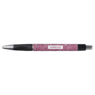 Faux Pink Glitter Texture Look With Custom Name