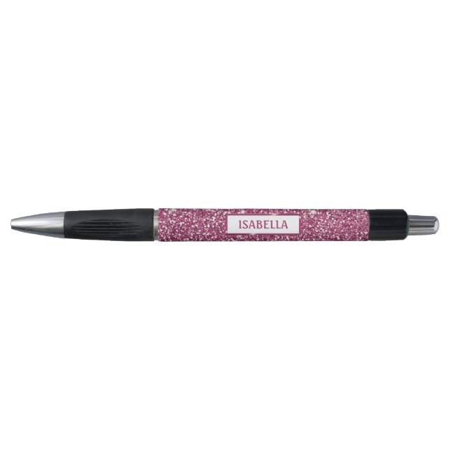 Faux Pink Glitter Texture Look With Custom Name (Front)