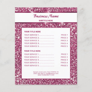 Faux Pink Glitter Texture Look With Custom Text Flyer