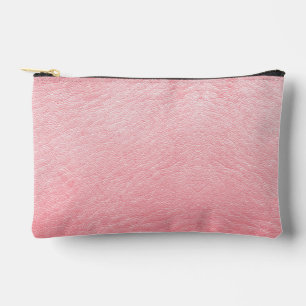Faux Pink Leather Accessory Pouch