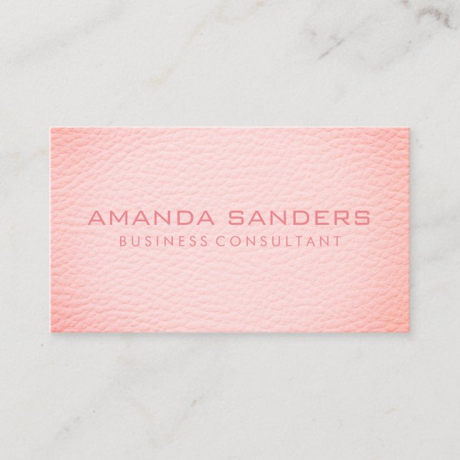 Faux Pink Leather Business Card (Front)