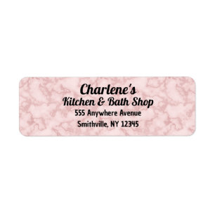 Faux Pink Marble Return Address Label