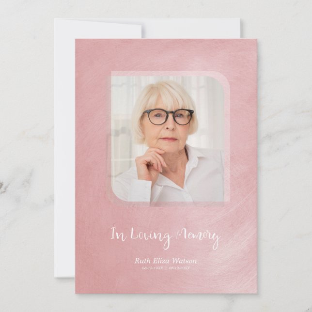 Faux Pink Metal Effect Remembering Loved Ones (Front)