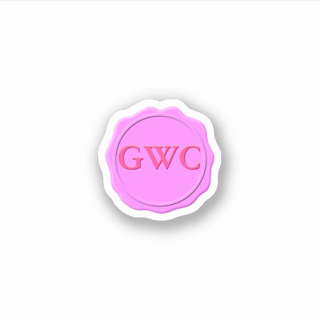 Faux Pink Wax Seal Monogram Custom (Front)