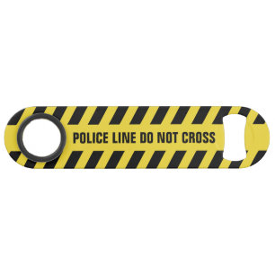 Faux Police Line custom text bottle opener