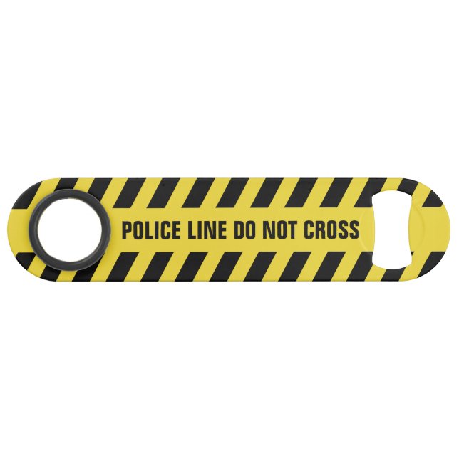 Faux Police Line custom text bottle opener (Front (Horizontal))