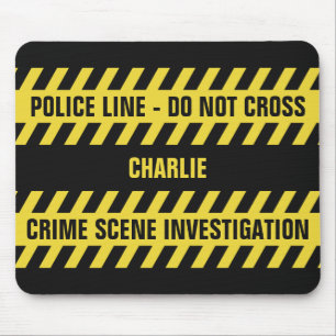 Faux Police Line custom text mousepad