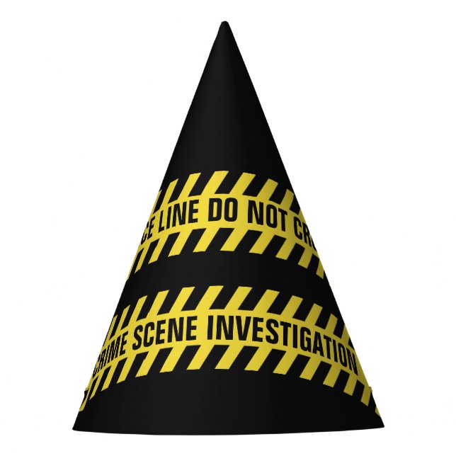 Faux Police Line custom text party hat (Front)