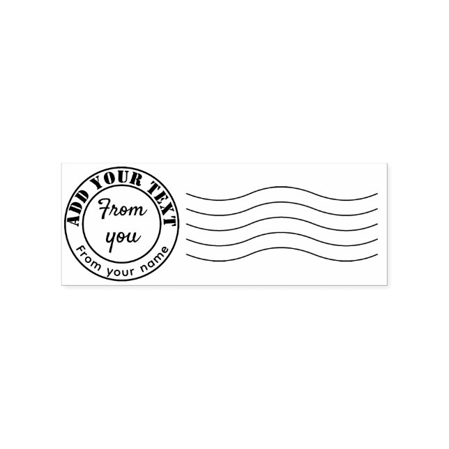 Faux Postmark Stamp Add Your Text Your Name Custom (Imprint)