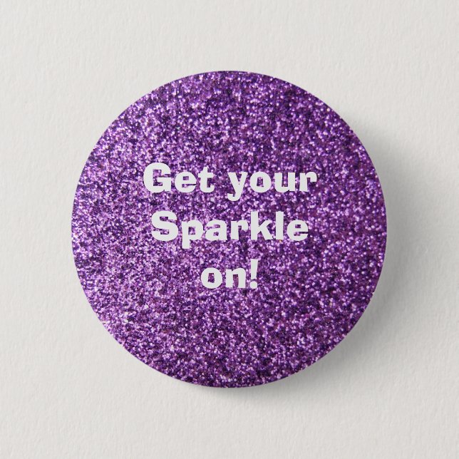Faux Purple Glitter 6 Cm Round Badge (Front)