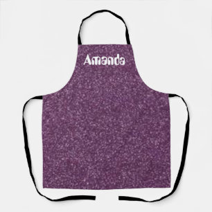 Faux Purple Glitter All-Over Print Female Apron
