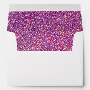 Faux purple Glitter Confetti Foil Sparkle Envelopes