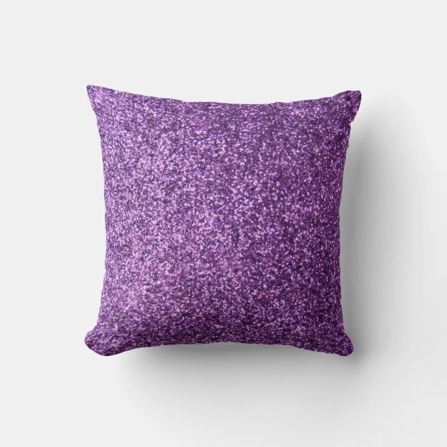 Faux Purple Glitter Cushion (Front)