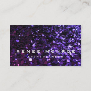 Faux Purple Glitter Fun Modern Business Card