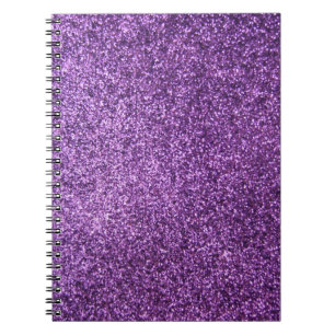 Faux Purple Glitter Notebook