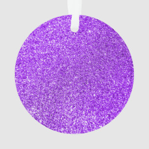 Faux Purple Glitter Photo Ornament
