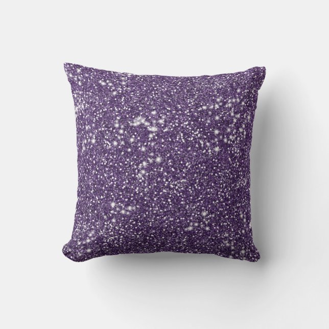 Faux Purple Glitter Texture Look Cushion (Front)
