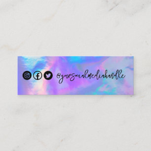 Faux Purple Holographic Social Media Business Card