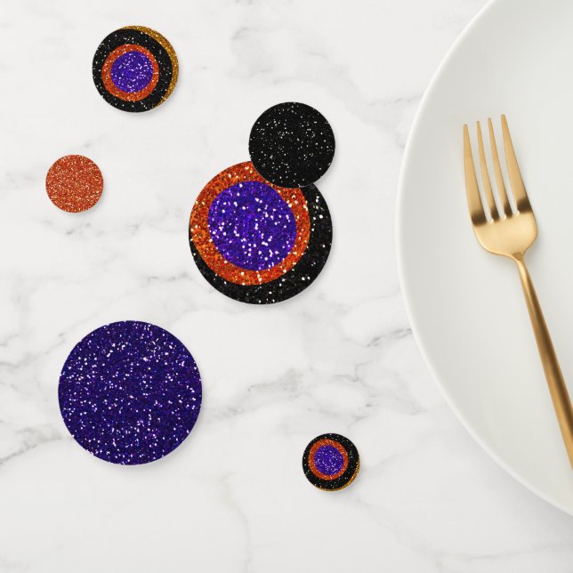 Faux Purple, Orange and Black Glitter | Halloween Confetti (Group)