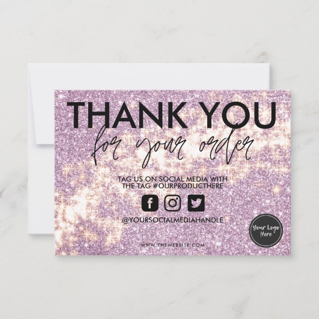 Faux Purple star glitter Media Insert Elegant  (Front)