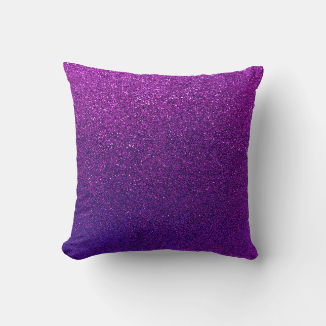 Faux Purple Violet Glitter Background Sparkle Cushion (Front)