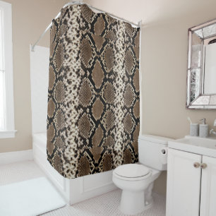 Faux Python Snake Skin Shower Curtain