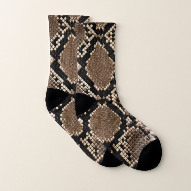 Faux Python Snake Skin Socks (Pair)
