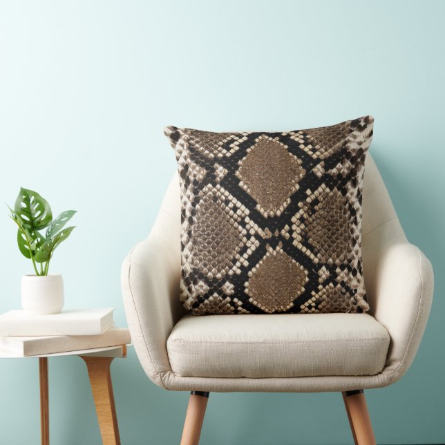 Faux Python Snake Skin Throw Pillow (Chair)